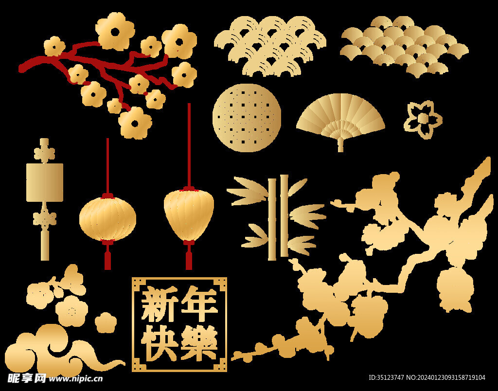 传统新年金色元素