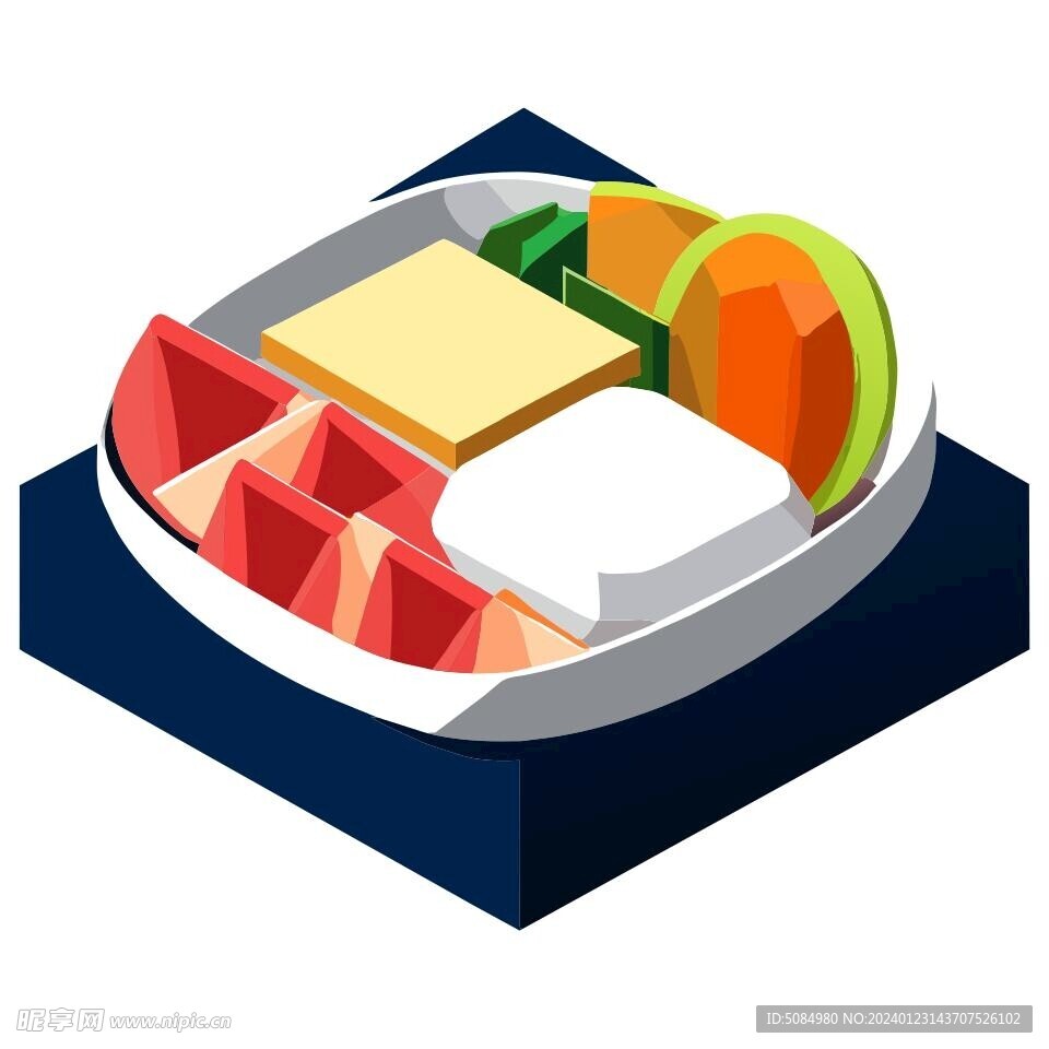 3D食物西瓜和芒果果盘