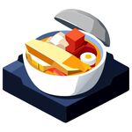 3D食物煮熟的罗宋汤