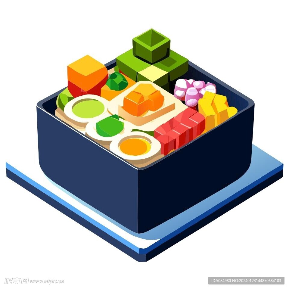 3D食物日式拼盘