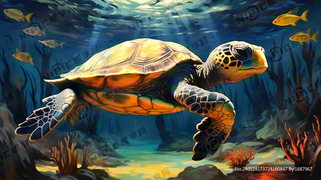 水底世界 海龟
