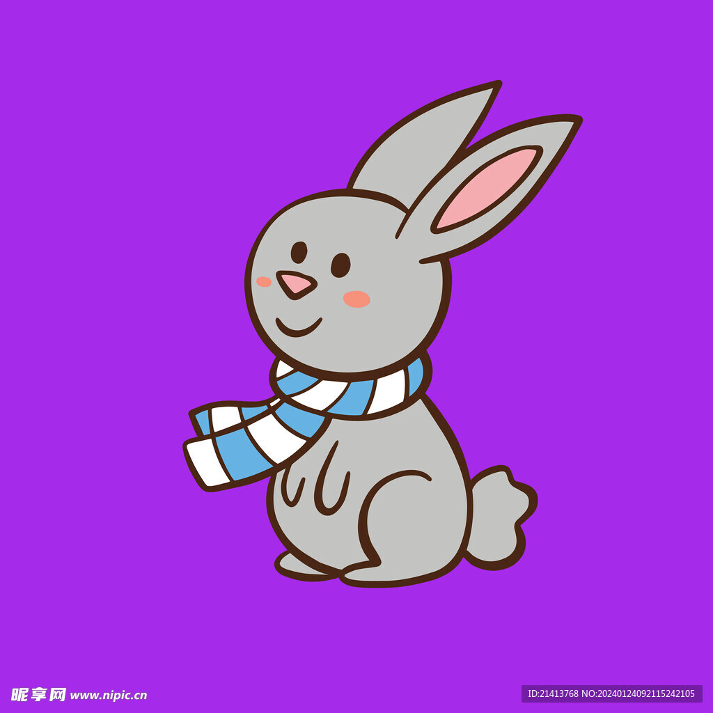 手绘卡通小兔