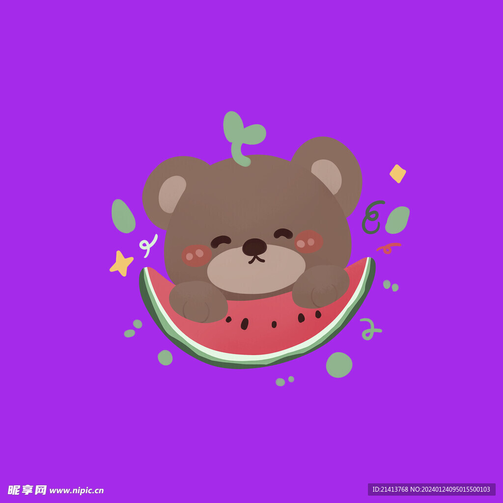 手绘狗熊熊猫 