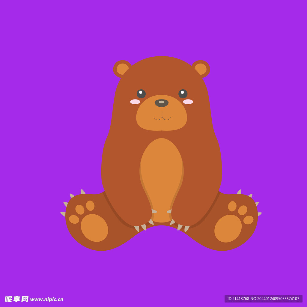 手绘狗熊熊猫