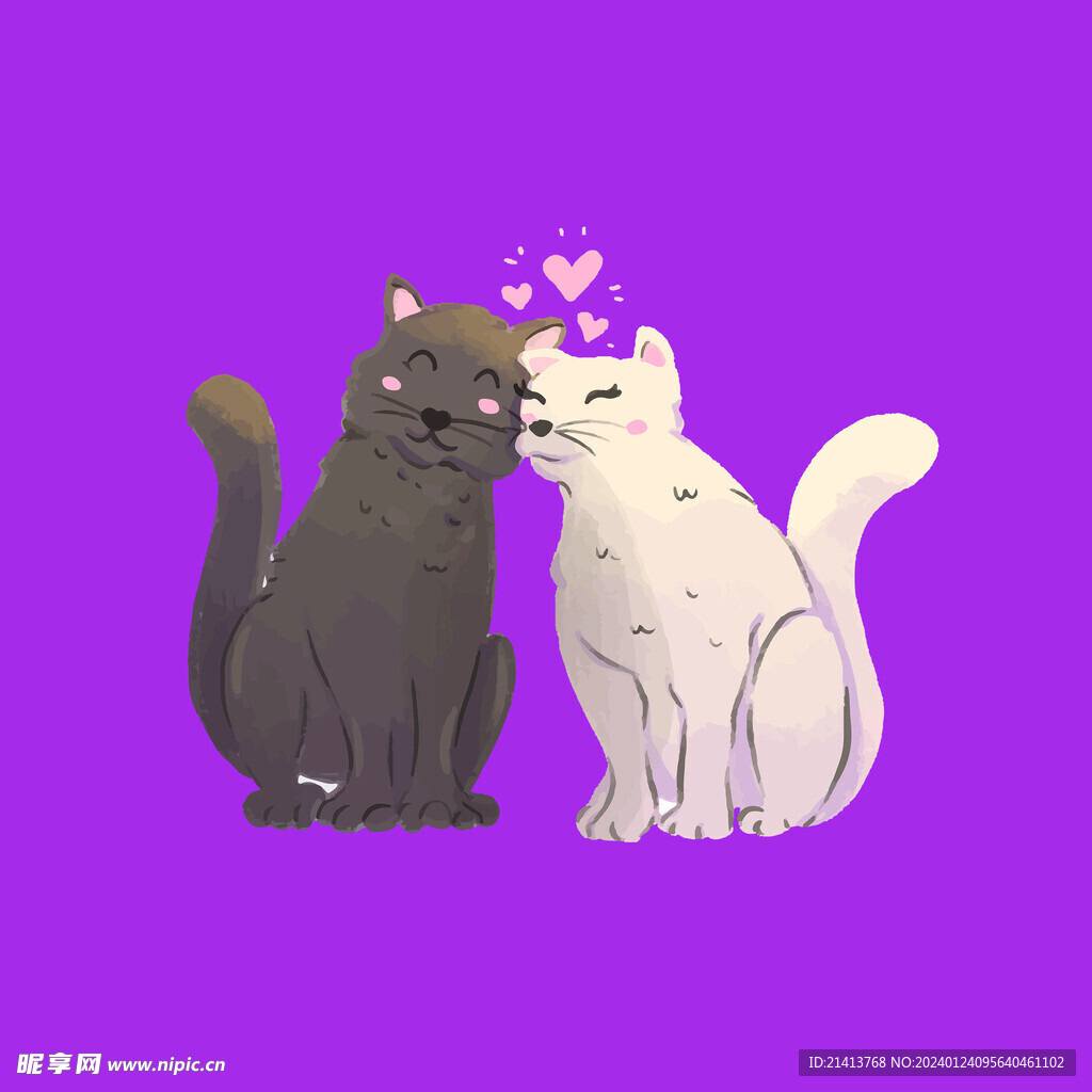 手绘卡通小猫