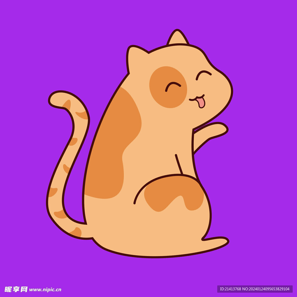 手绘卡通小猫 