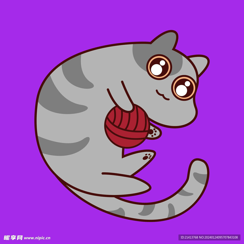 手绘卡通小猫
