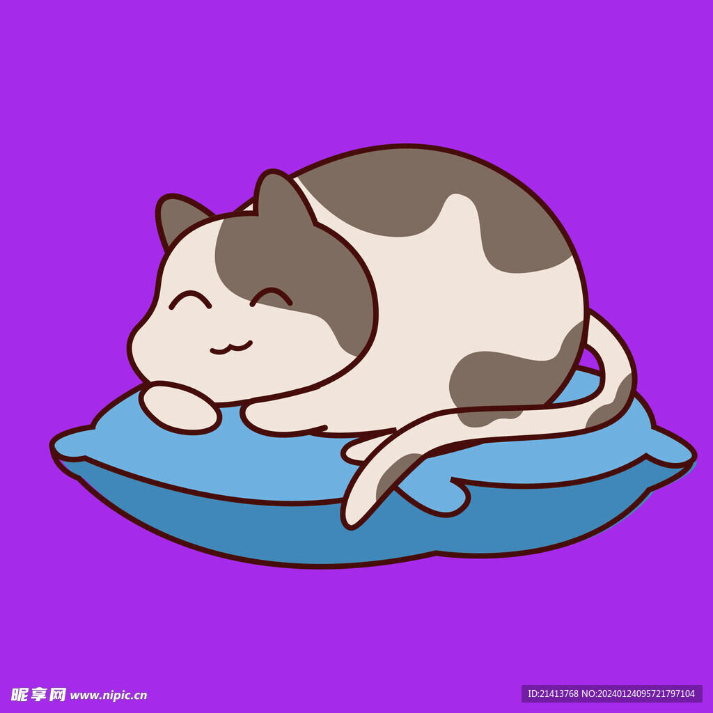 手绘卡通小猫 