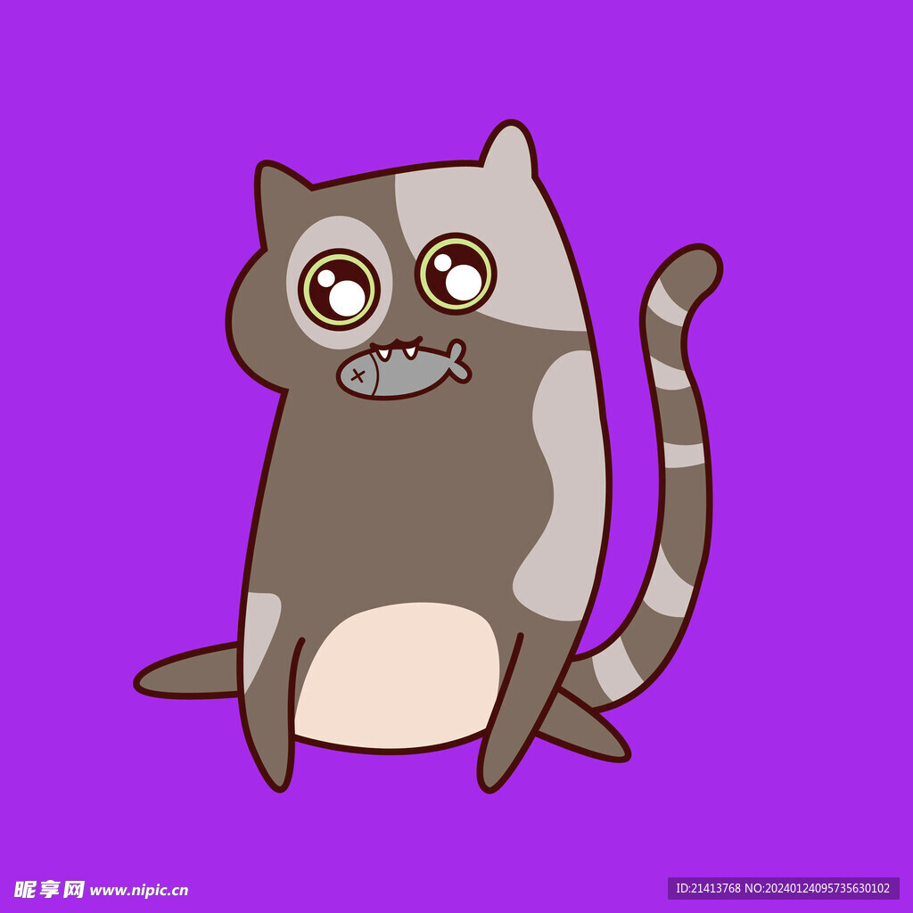 手绘卡通小猫