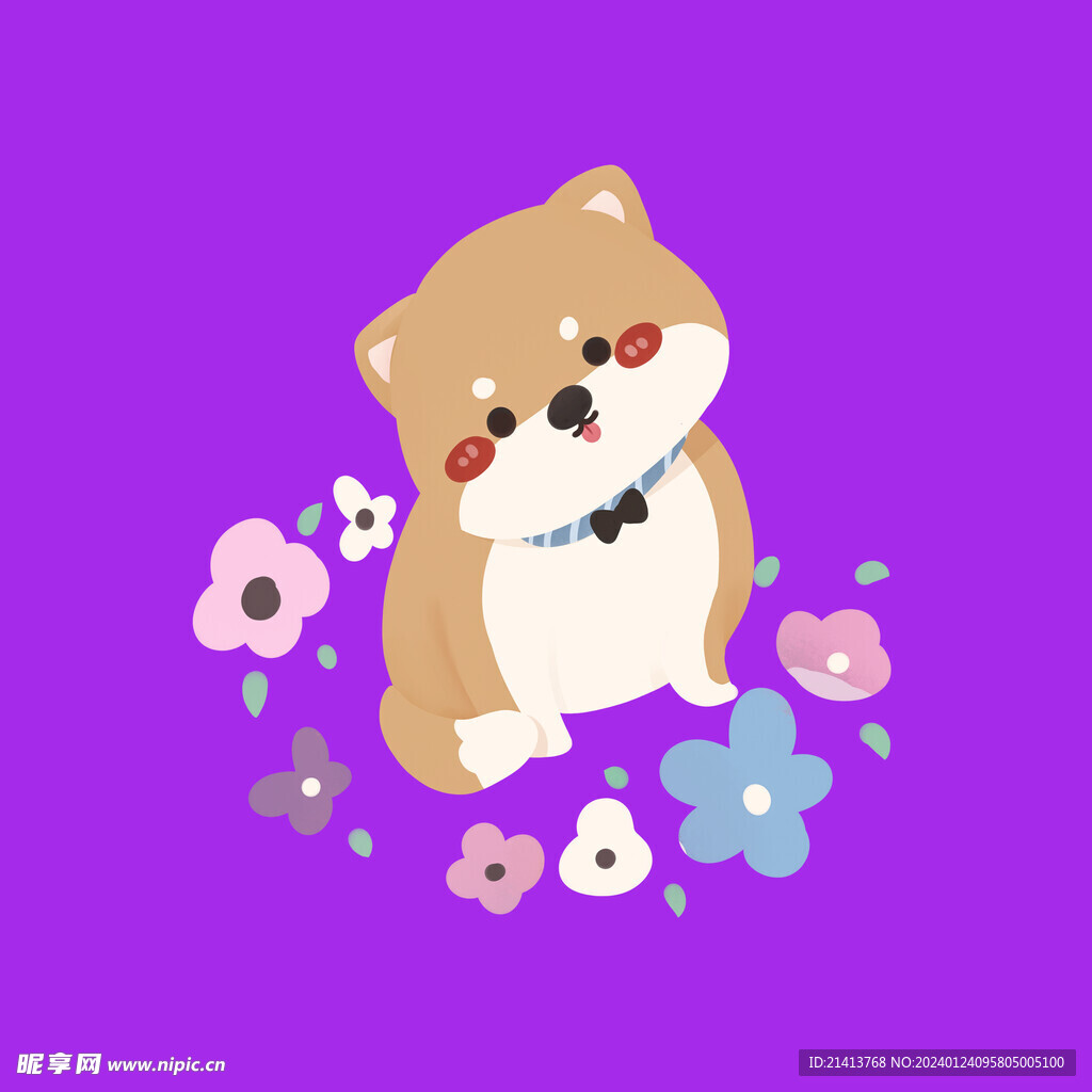 手绘卡通小狗 