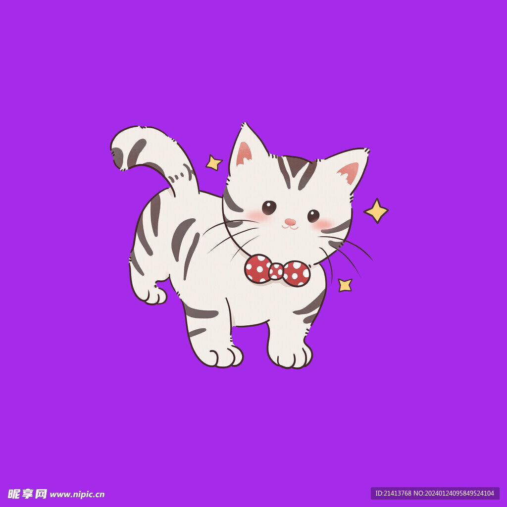 手绘卡通小猫