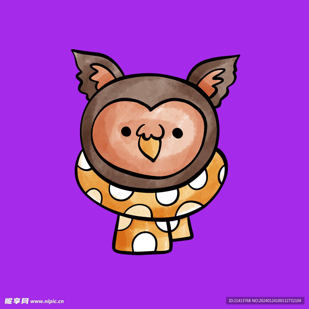 手绘猫头鹰 