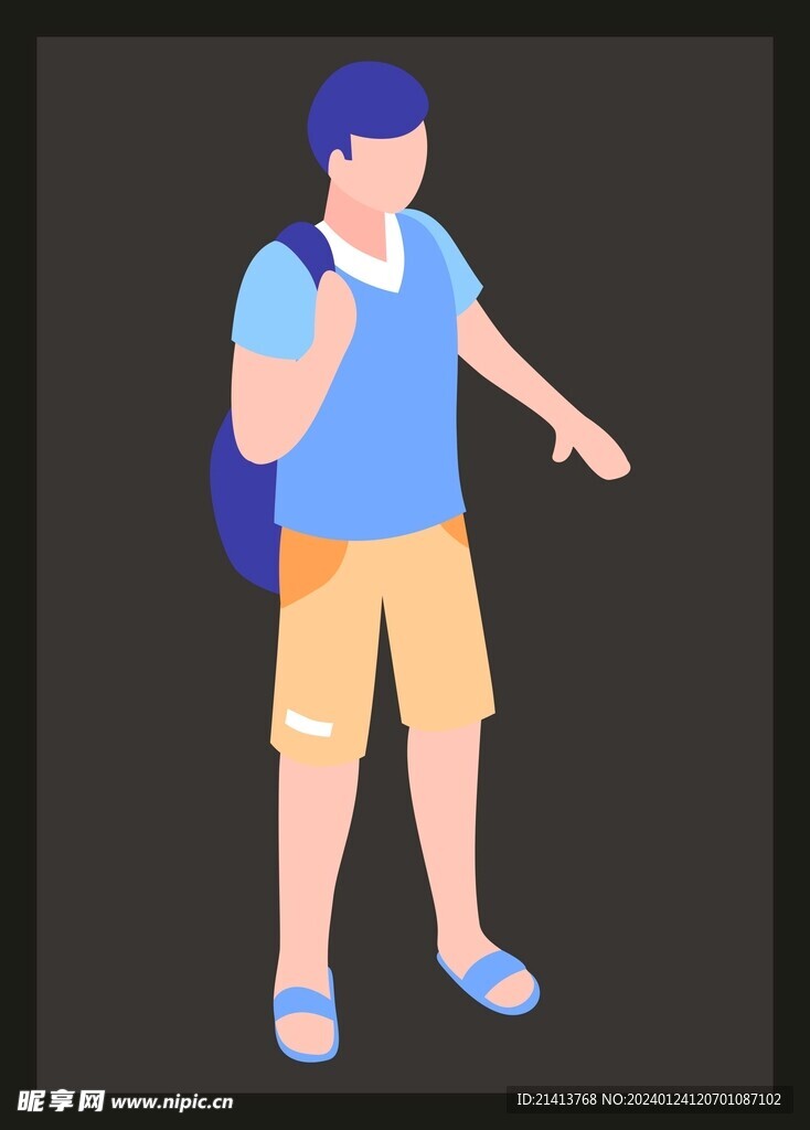 手绘男人男孩