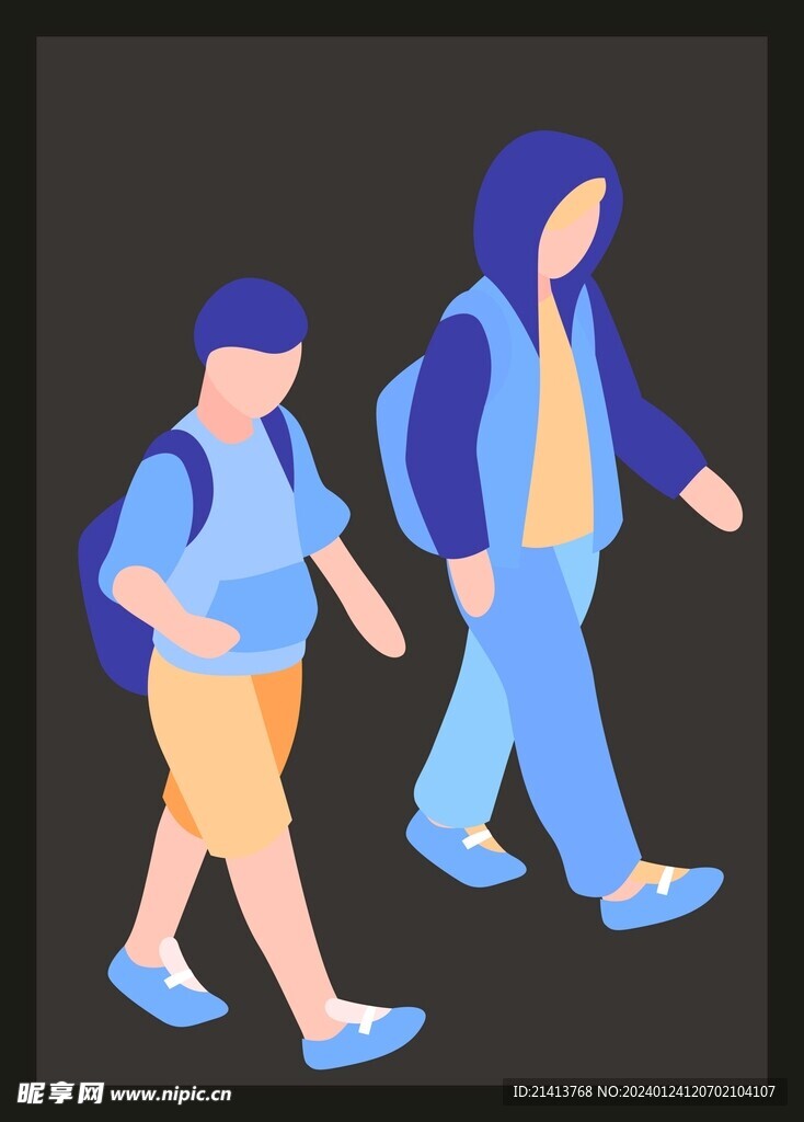 手绘男人男孩