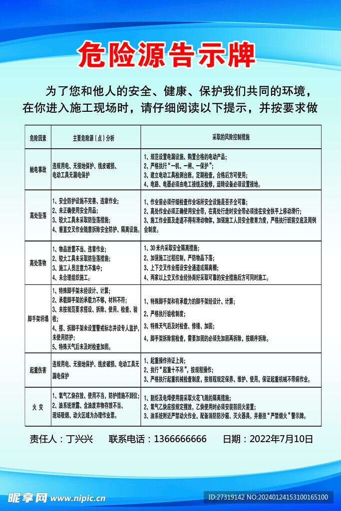 危险源告示