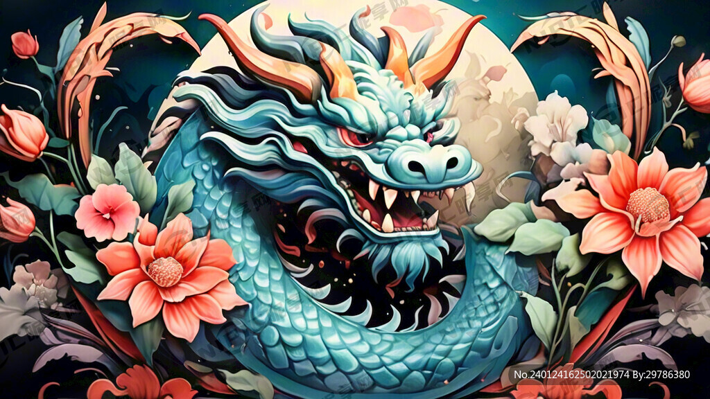 贺卡背景 龙年卡通元素