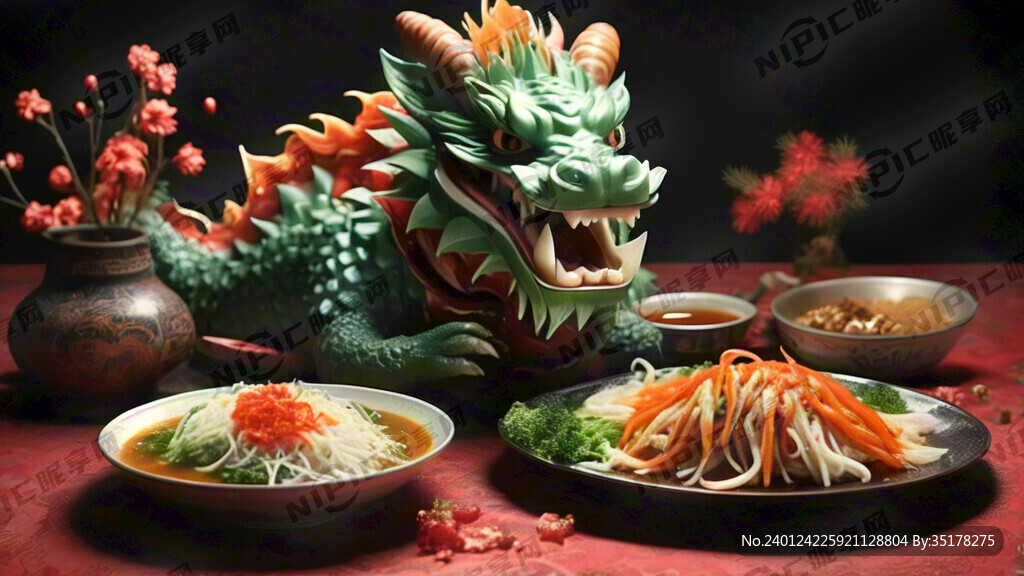 新春 龙年 单种菜品展示 