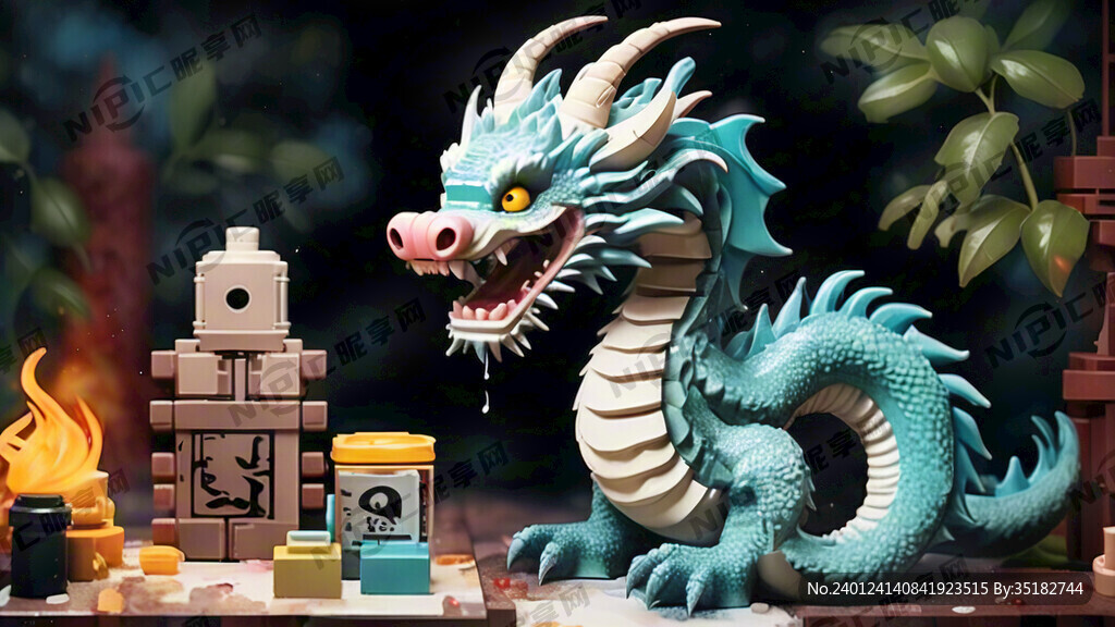 龙 乐高 毛笔 对联