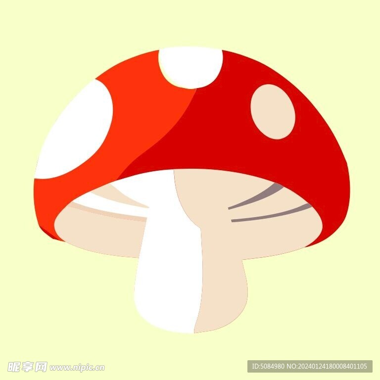 扁平风格红蘑菇