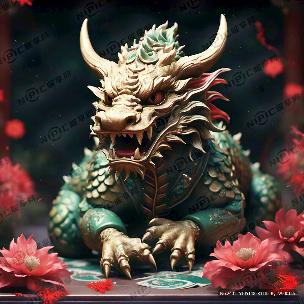龙头  趴下的 过年  正视图