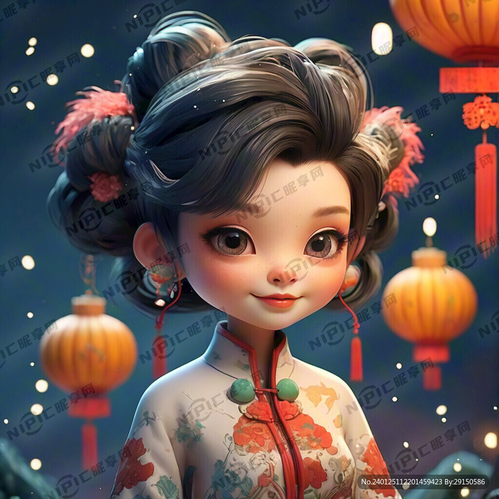 龙头 新年 卡通 插画 侧脸