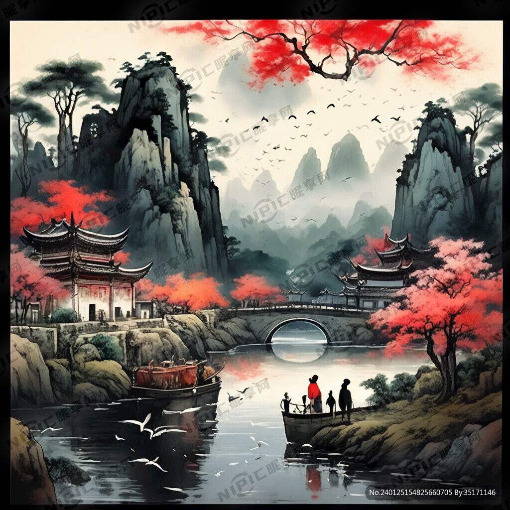 国潮 中国风 水墨画