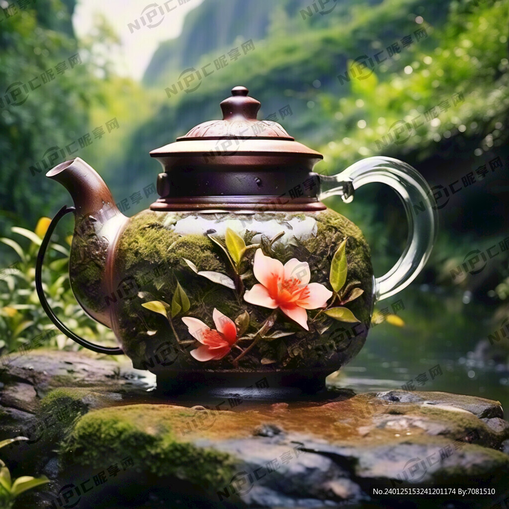 别致的茶壶 茶树 水 武夷山
