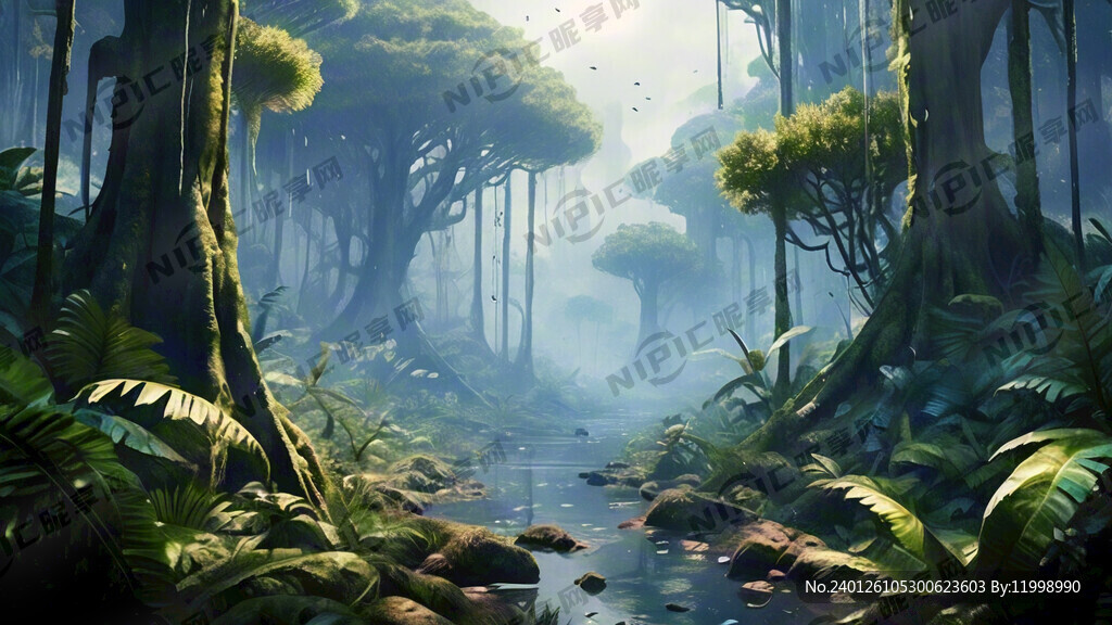 科幻热带雨林 游戏场景 树林