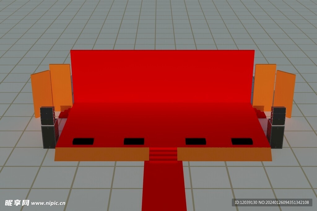 红色舞台3D模型