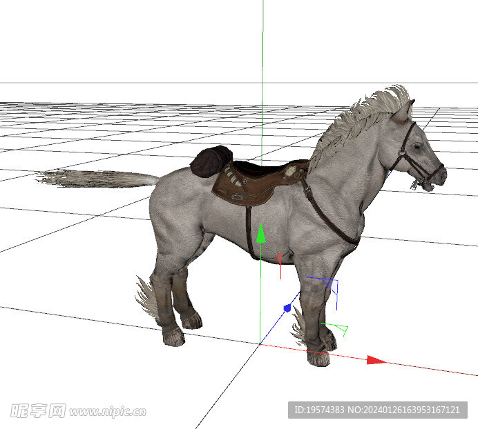 C4D模型 白马