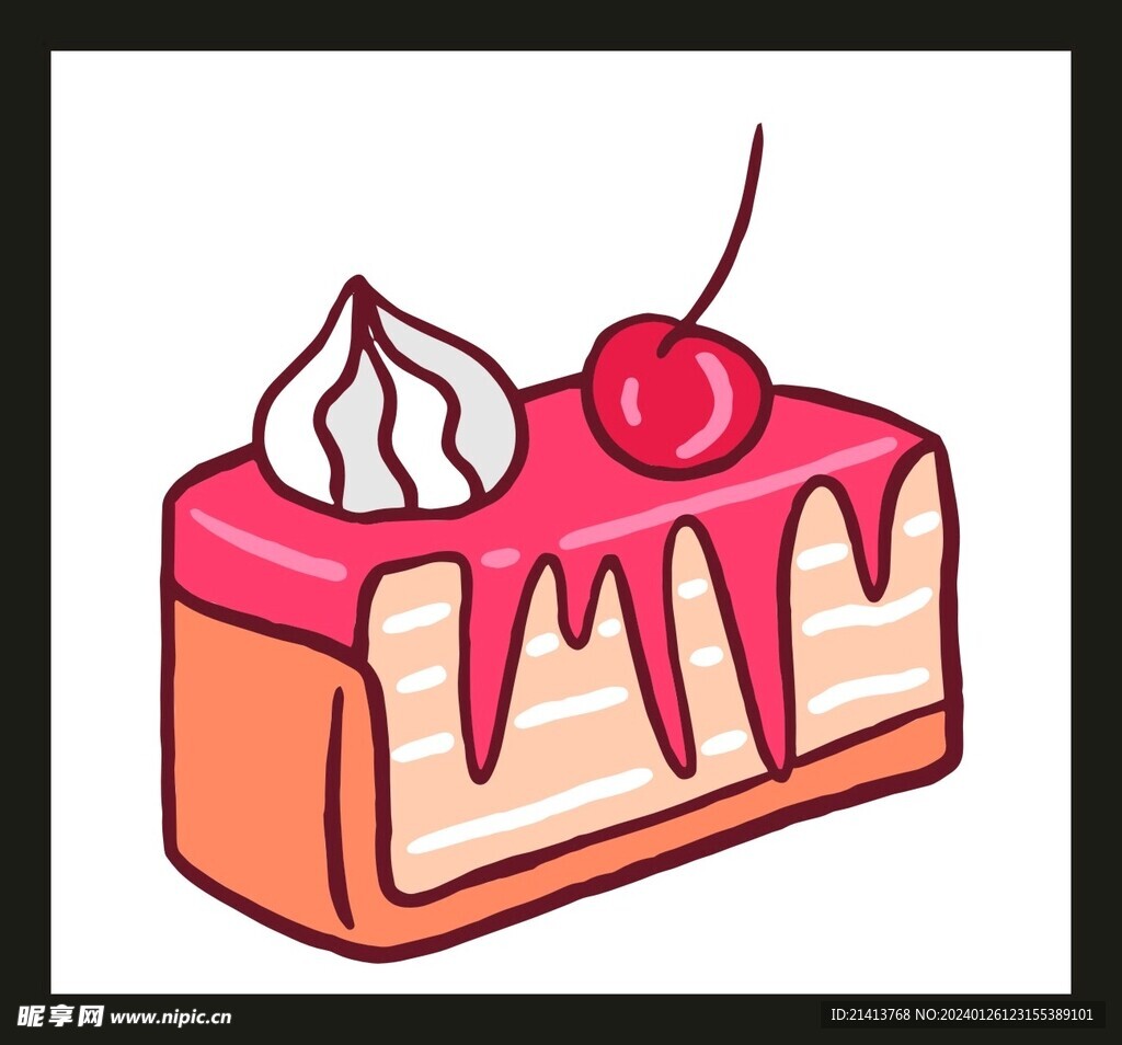 手绘蛋糕甜点