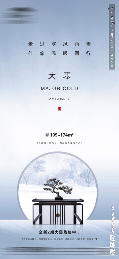 大寒  蓝色  国风   二十
