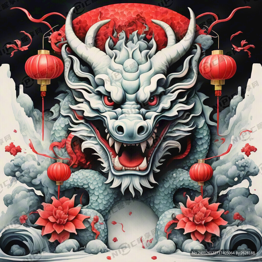 龙年大吉 2024 红色背景