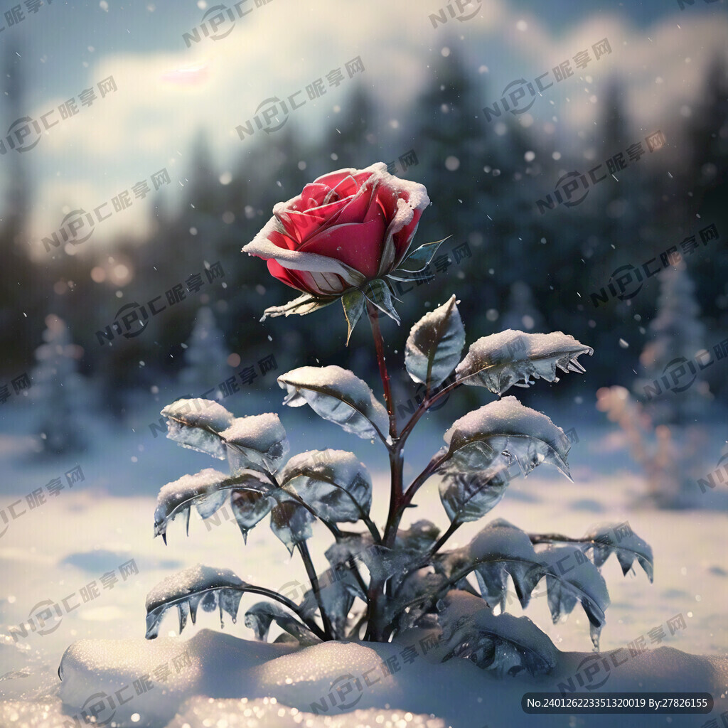 冰天雪里的玫瑰花