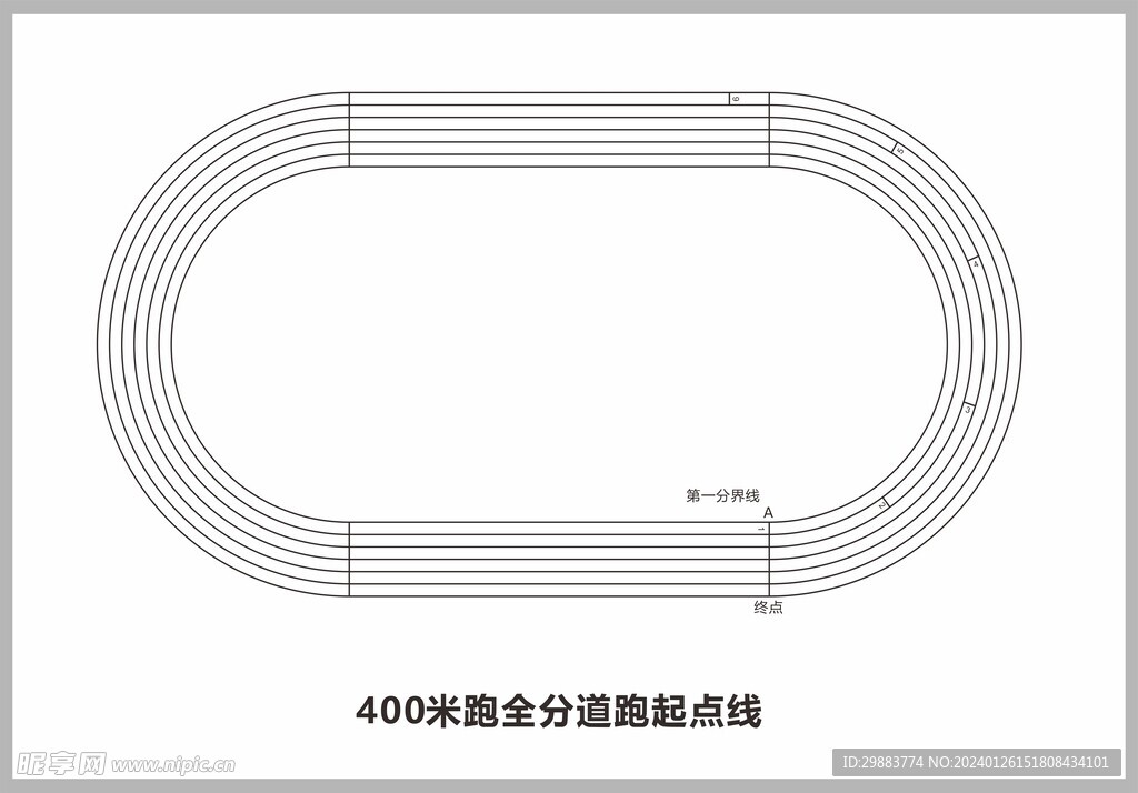 400米接力跑起跑点示意图