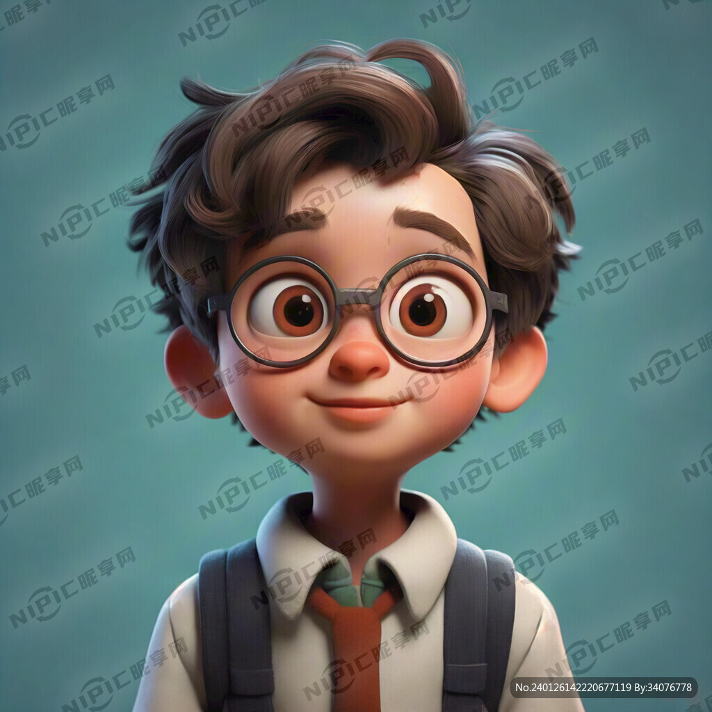 双手捂眼睛的卡通小男孩