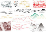 山 线条 