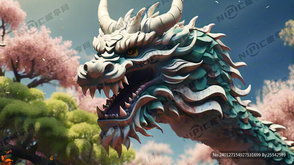手举牌 龙年 龙 春 标题