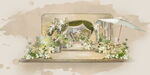 油画莫奈花园婚礼设计效果图