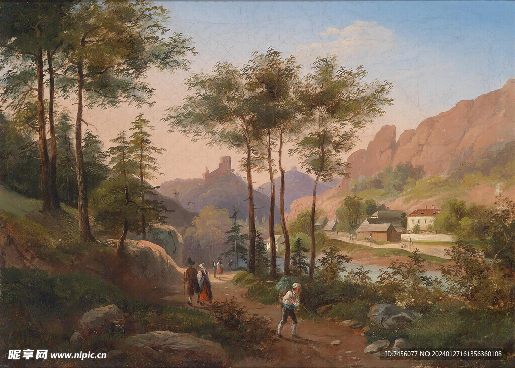 唯美欧美风景画油画