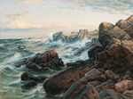 岩石海景油画风景画