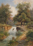小溪流油画风景画