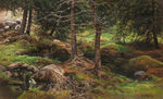 树林欧美油画风景画