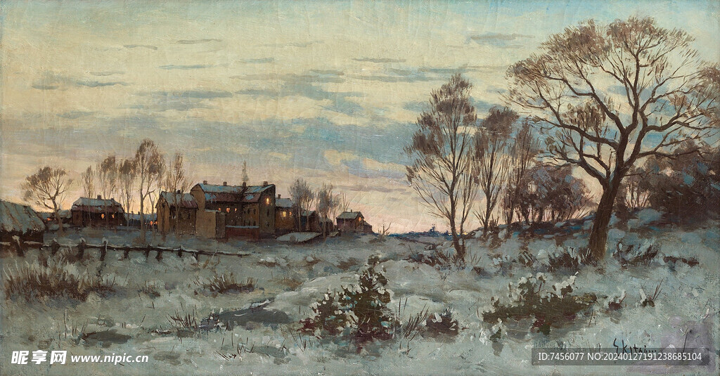 乡村油画风景画