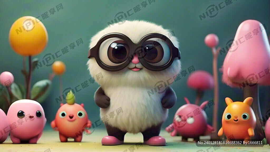 可爱卡通 背景纯色