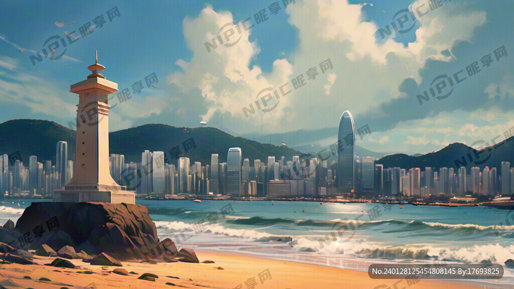 白天   海边 标志性建筑  