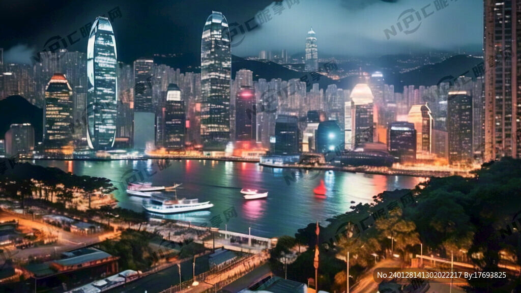 香港维多利亚港 白天