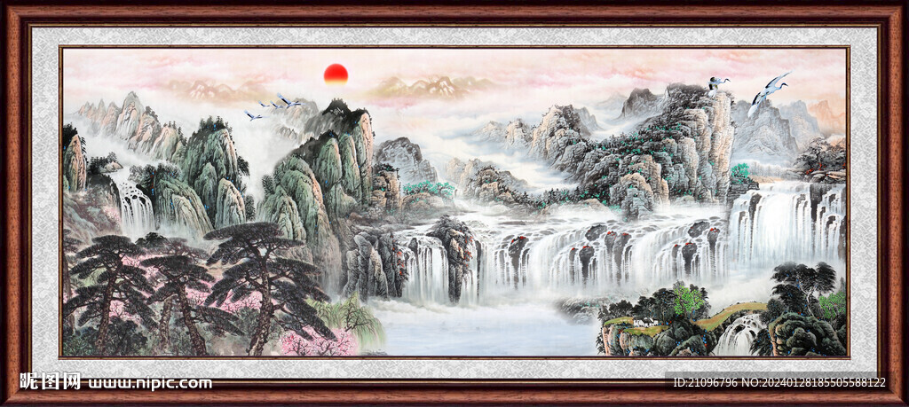 招财山水画