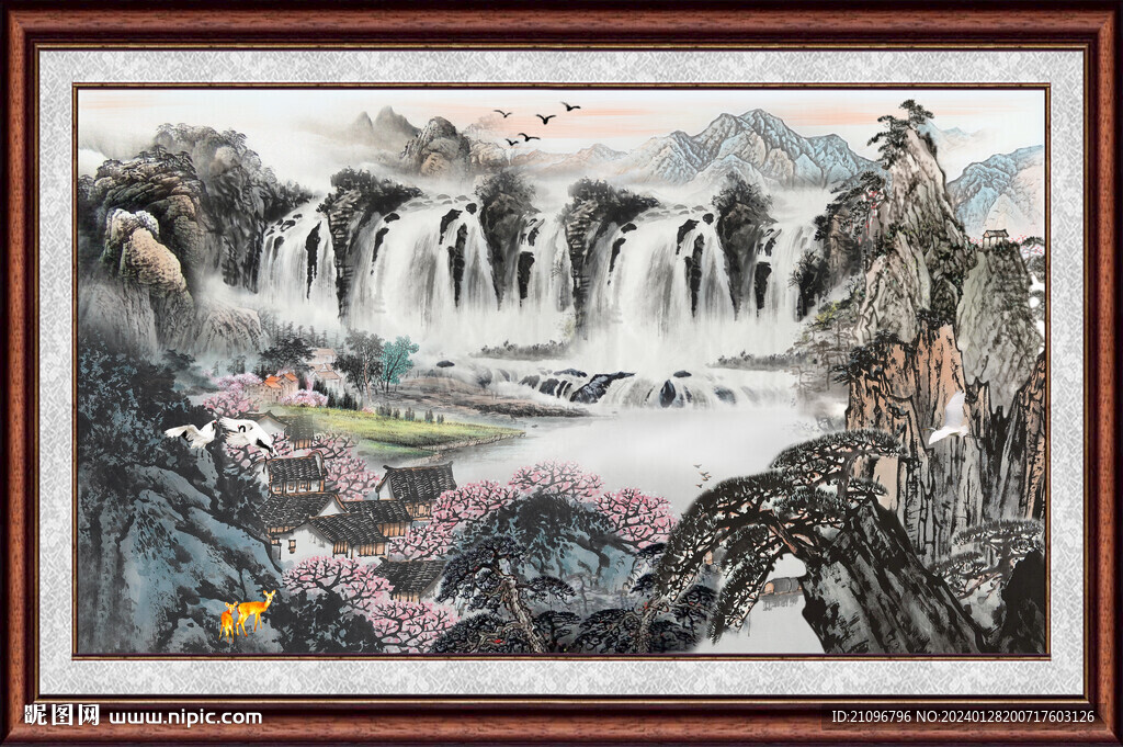 招财山水画