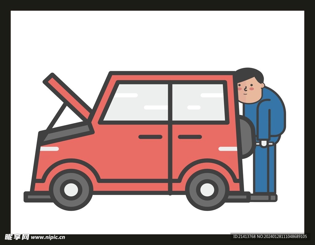 手绘动画汽车